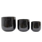 Glazed pot black-8807